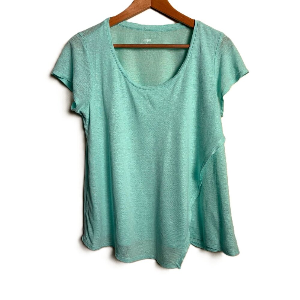 J. Jill Pure Jill Linen Blend Faux Wrap Tee – XS Petite